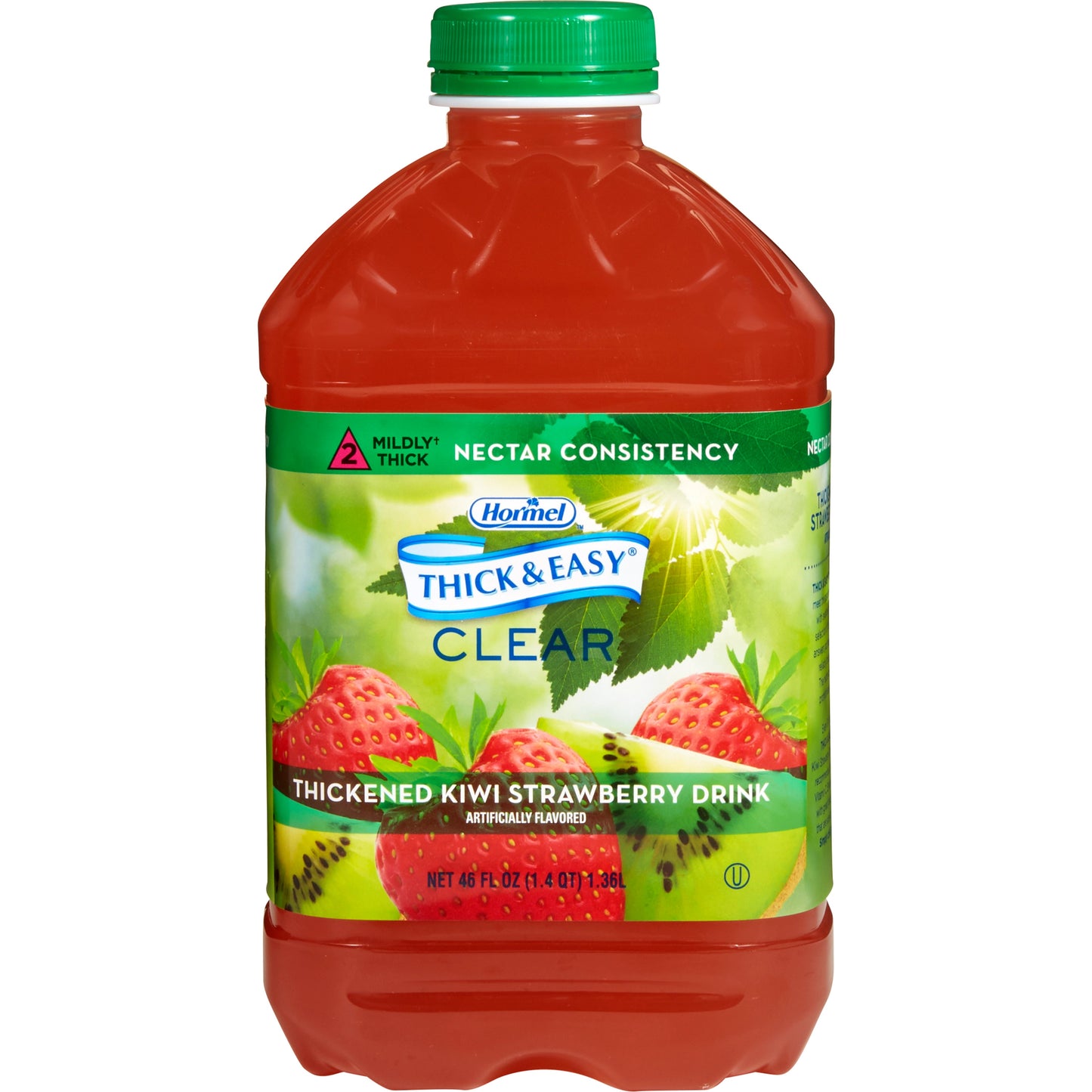 Thickened Beverage Thick & Easy 46 oz. Bottle Kiwi Strawberry Flavor Liquid IDDSI Level 2 Mildly Thick, Packaging Type- Each