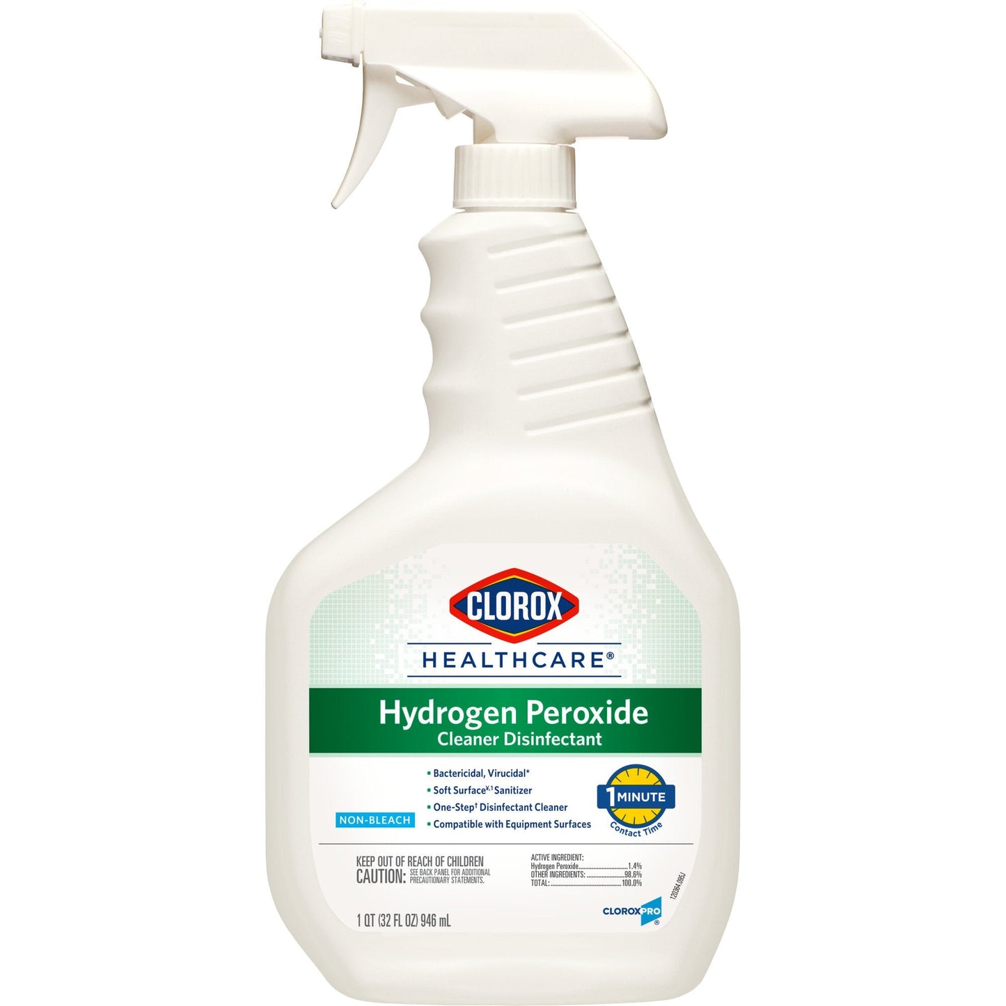 Clorox Healthcare Surface Disinfectant Cleaner Premoistened Hydrogen Peroxide Based Pump Spray Liquid 32 oz. Bottle Unscented NonSterile, Packaging Type- Each