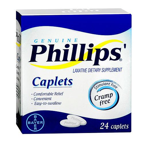 Laxative Phillips' Caplet 24 per Box 500 mg Strength Magnesium, Packaging Type- Box