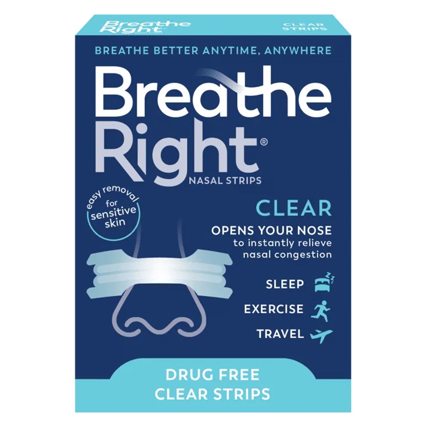Allergy Relief Breathe Right Nasal Strip 30 per Box, Packaging Type- Box