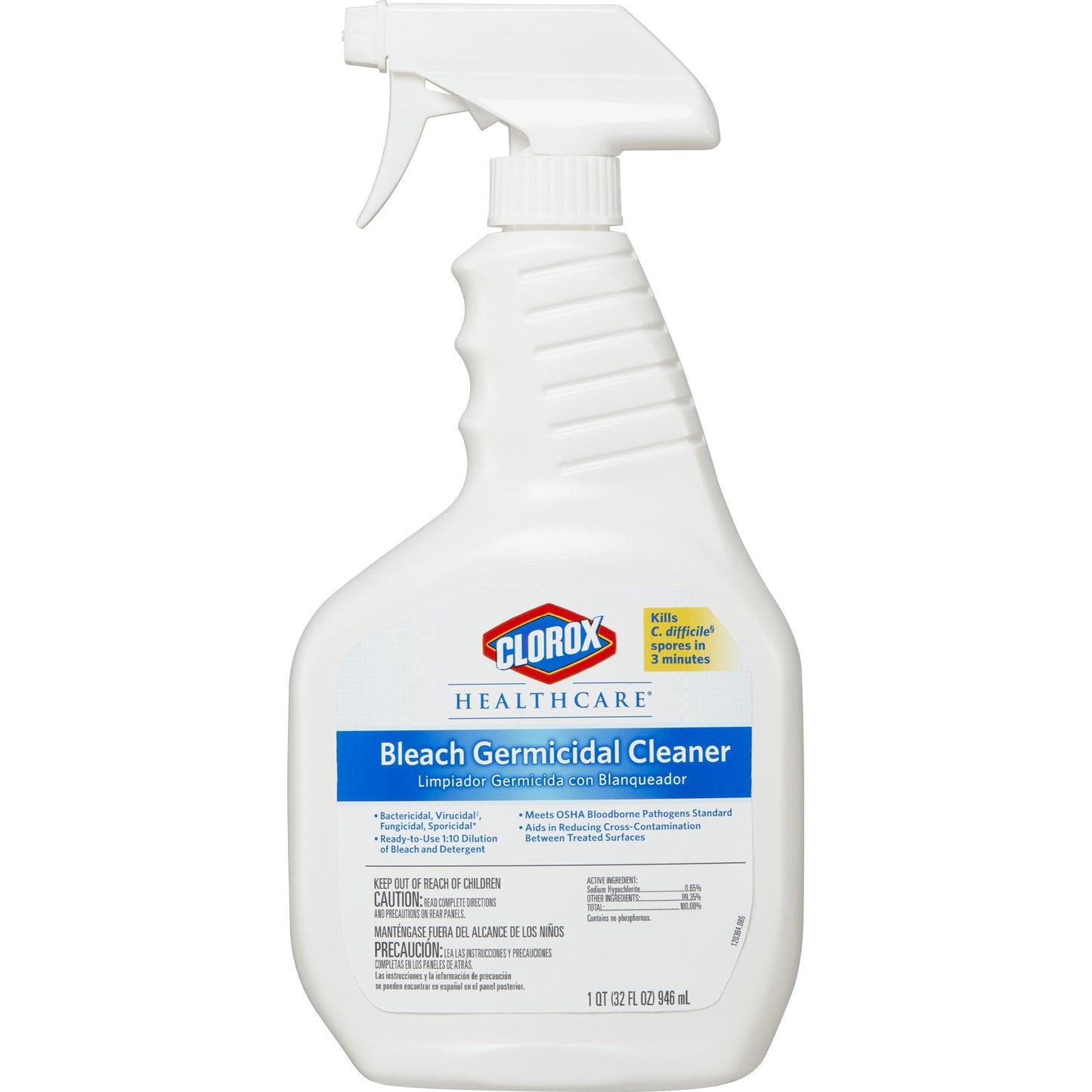 Clorox Healthcare Bleach Germicidal Surface Disinfectant Cleaner Pump Spray Liquid 32 oz. Bottle Fruity Floral Bleach Scent NonSterile, Packaging Type- Each