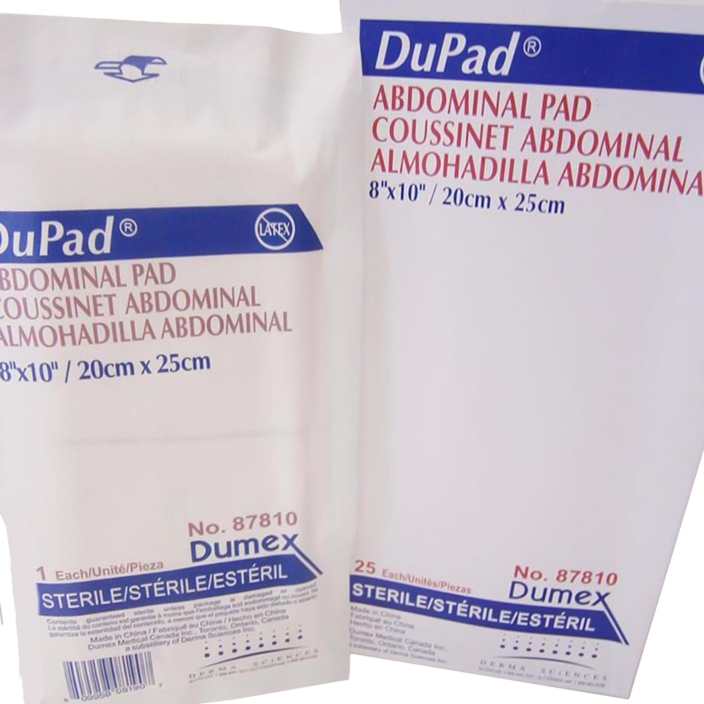 Abdominal Pad DuPad 8 X 10 Inch 1-Ply Sterile 1 per Pack, Packaging Type- Each
