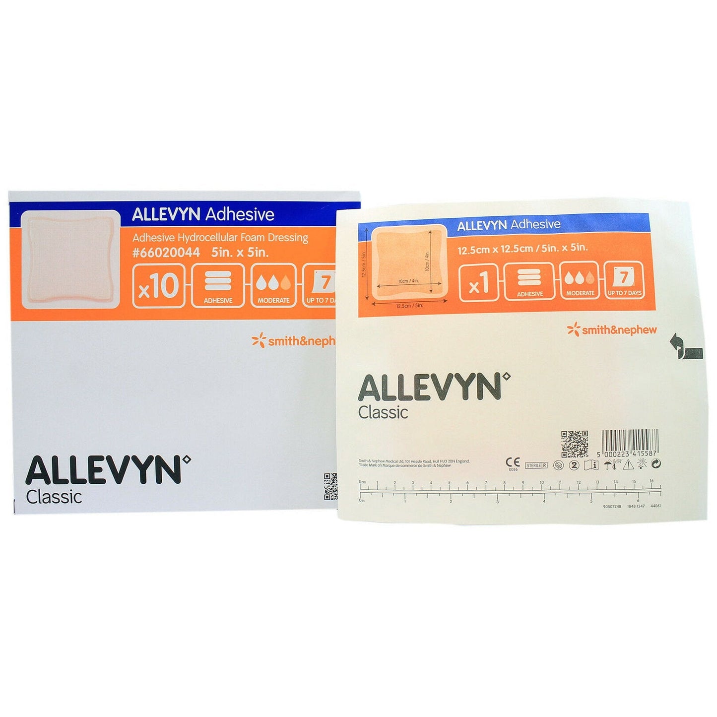 Foam Dressing Allevyn Adhesive 5 X 5 Inch With Border Film Backing Adhesive Square Sterile, Packaging Type- Each