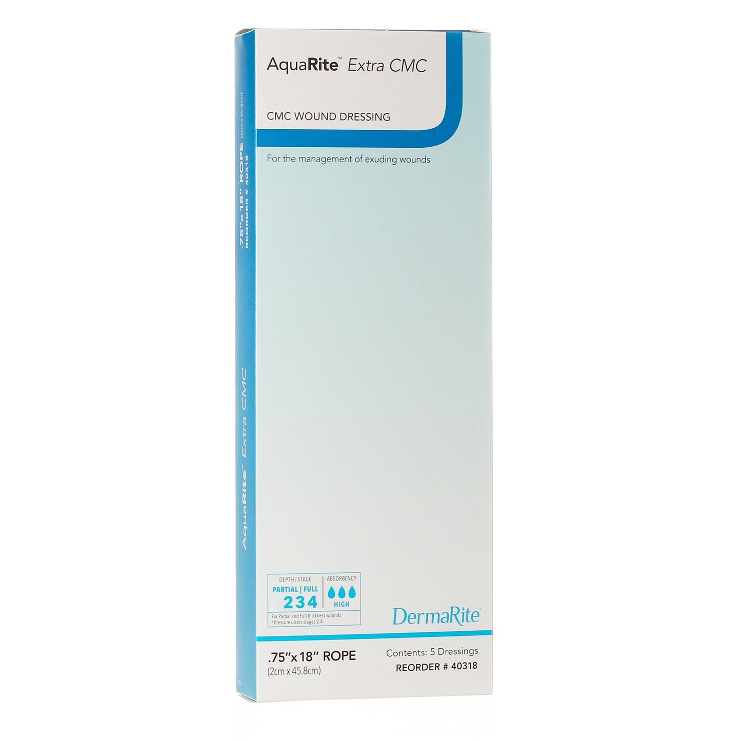 Gelling Fiber Wound Dressing AquaRite™ Extra CMC 3/4 X 18 Inch Rope Sterile