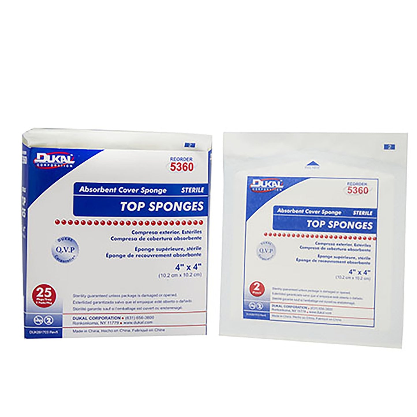 Cellulose Filled Nonwoven Sponge Dukal 4 X 4 Inch 1-Ply Sterile 2 per Pack, Packaging Type- Box