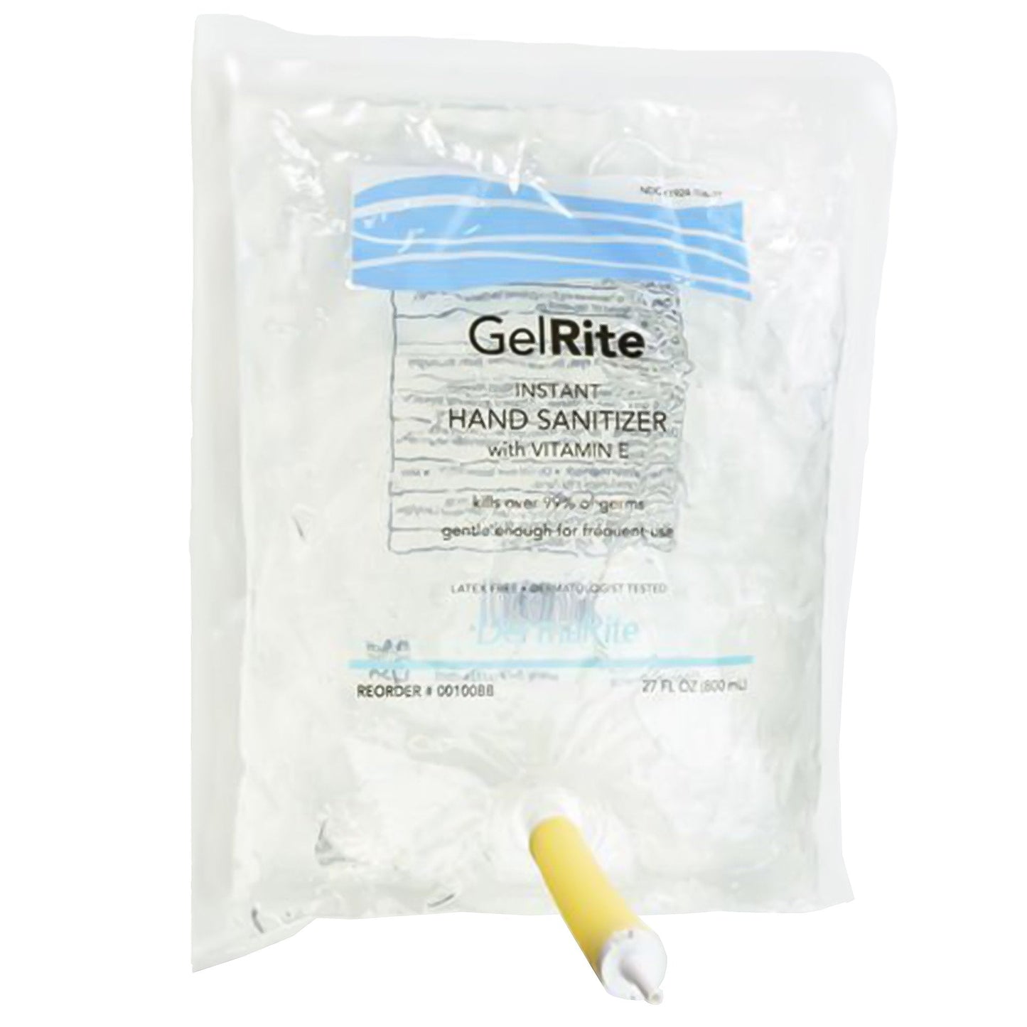 Hand Sanitizer GelRite 800 mL Ethyl Alcohol Gel Dispenser Refill Bag, Packaging Type- Each