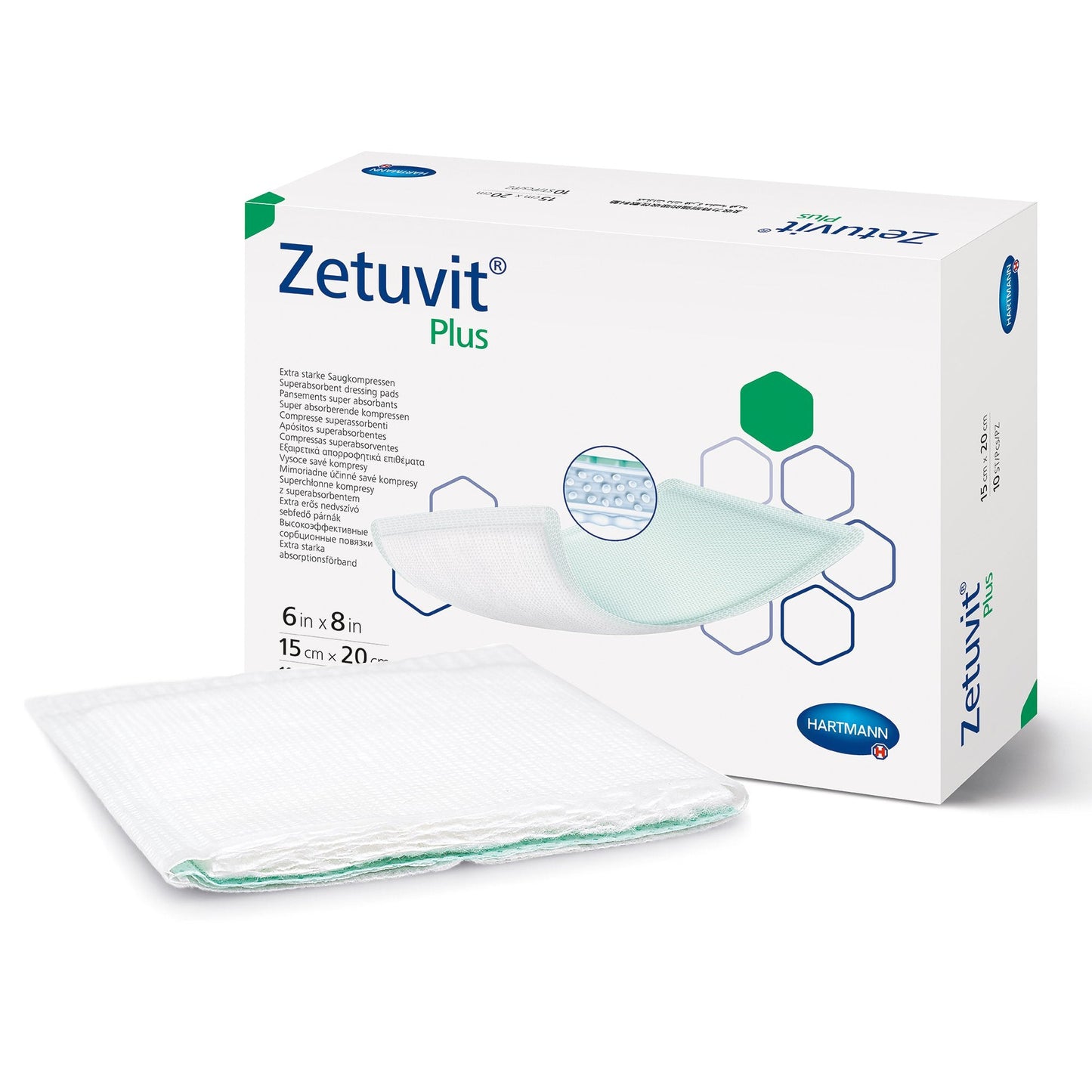 Super Absorbent Dressing Zetuvit Plus 6 X 8 Inch Rectangle, Packaging Type- Each