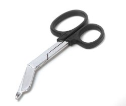 Bandage Scissors ADC Listerette 5-1/2 Inch Length Floor Grade Stainless Steel / Plastic NonSterile Finger Ring Handle Angled Blunt Tip / Blunt Tip, Packaging Type- Each