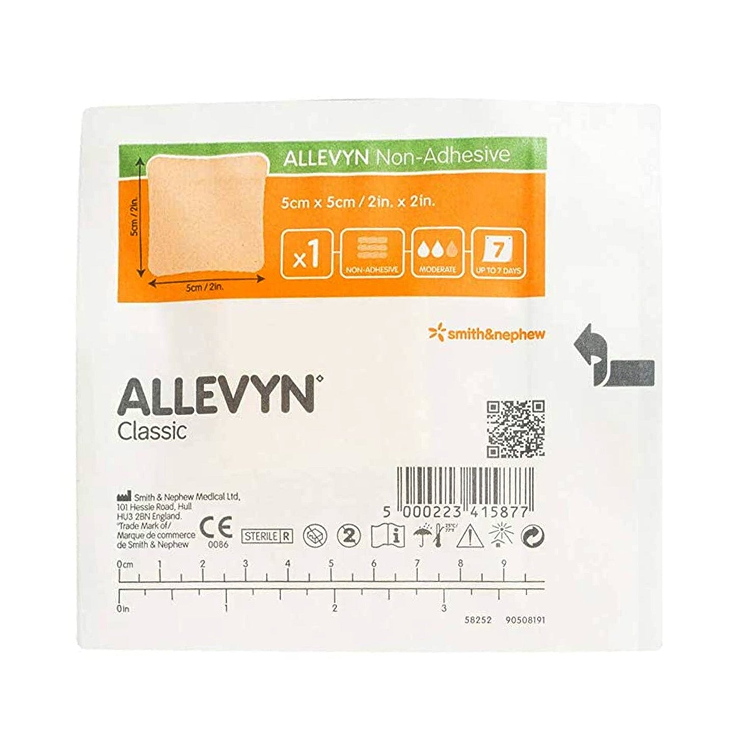 Foam Dressing Allevyn 2 X 2 Inch Without Border Film Backing Nonadhesive Square Sterile, Packaging Type- Each