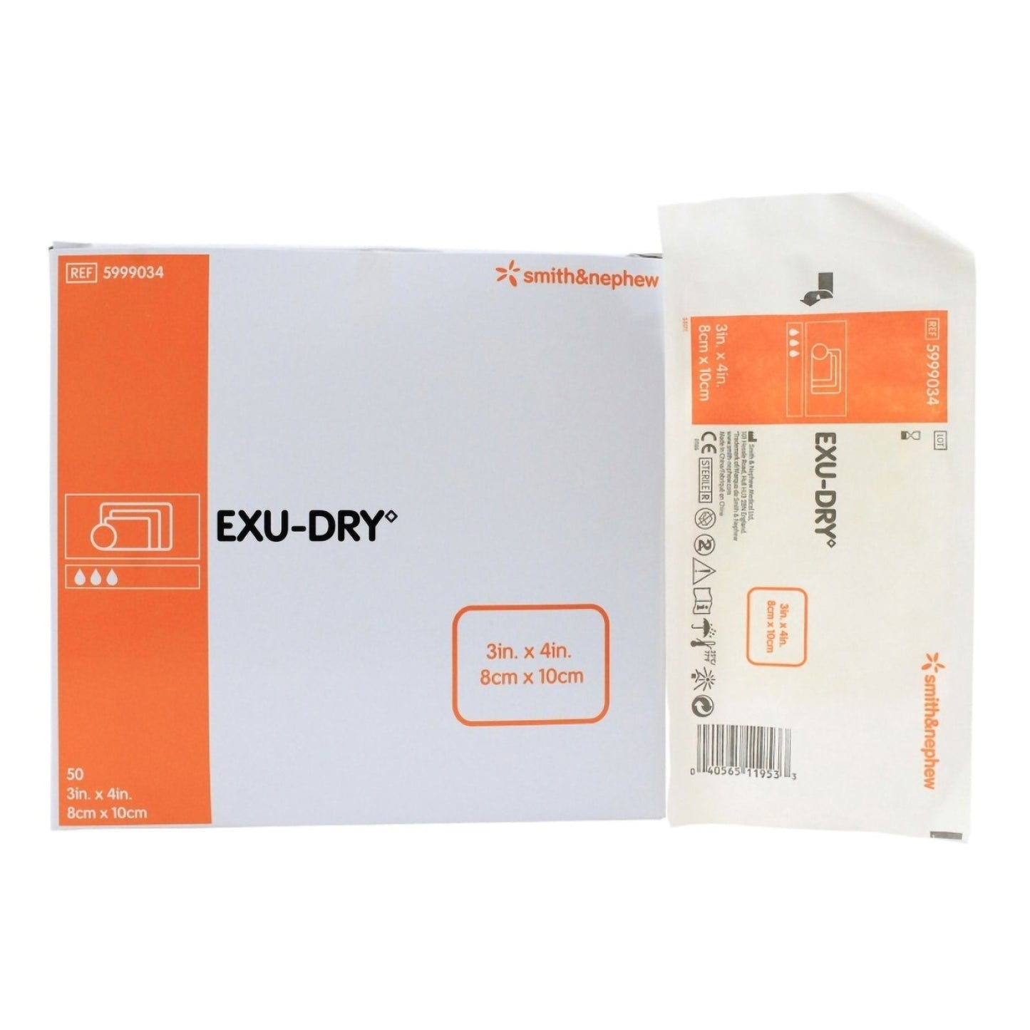 Super Absorbent Dressing EXU-DRY Anti-Shear 3 X 4 Inch Rectangle, Packaging Type- Each