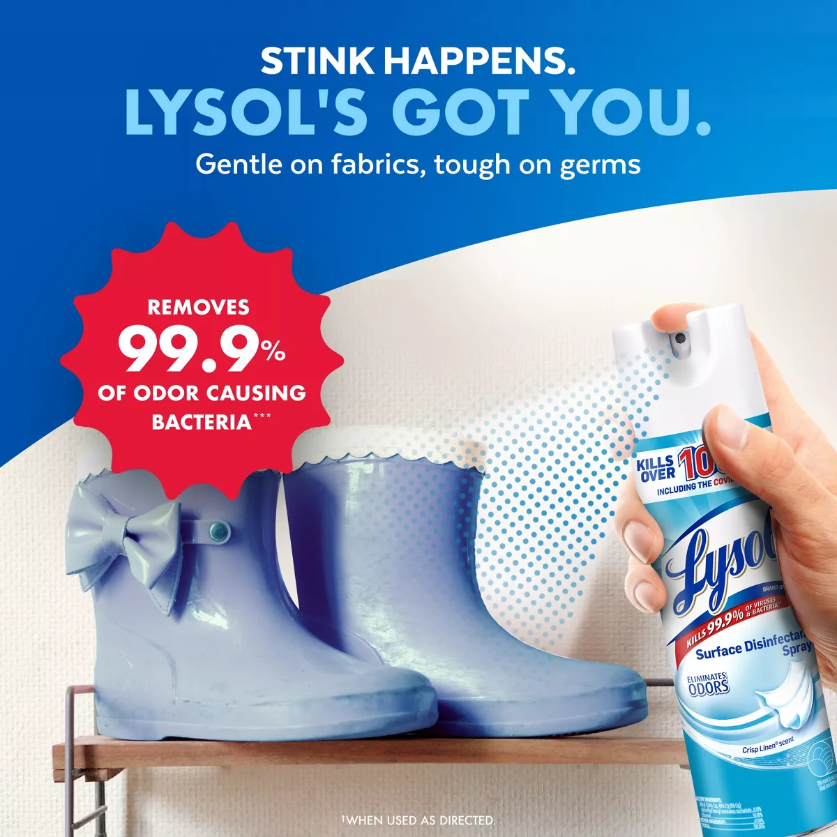 Lysol Disinfectant Spray, Sanitizing and Antibacterial Spray, For Disinfecting and Deodorizing, Crisp Linen, 19 Fl. Oz