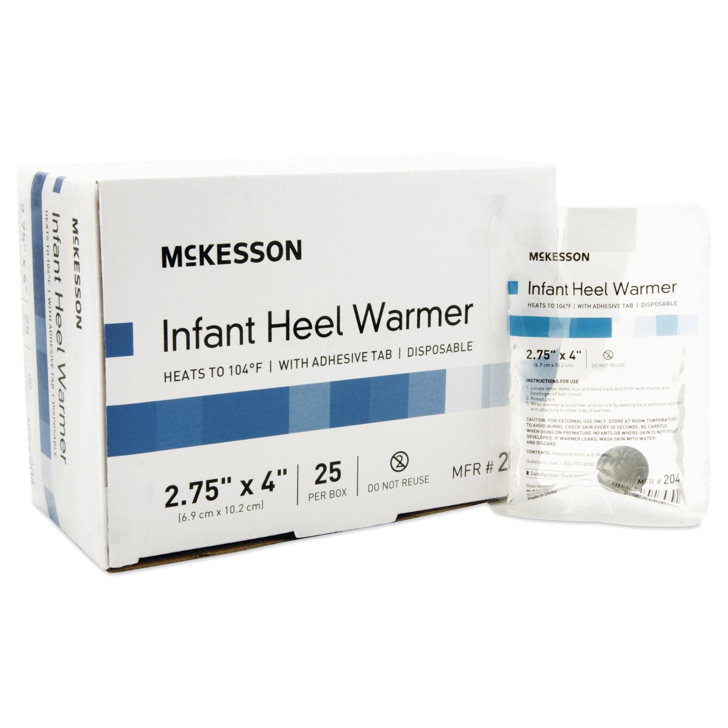 Instant Infant Heel Warmer McKesson Heel One Size Fits Most Sodium Acetate / Water Disposable, Packaging Type- Box
