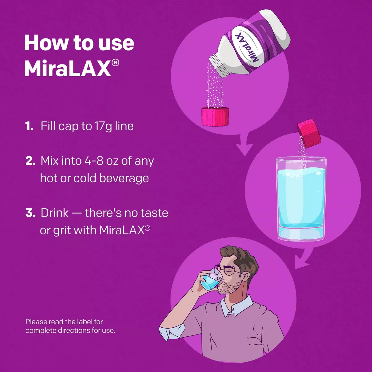 Miralax Gentle Constipation Relief without Harsh Side Effects Osmotic Laxative Powder