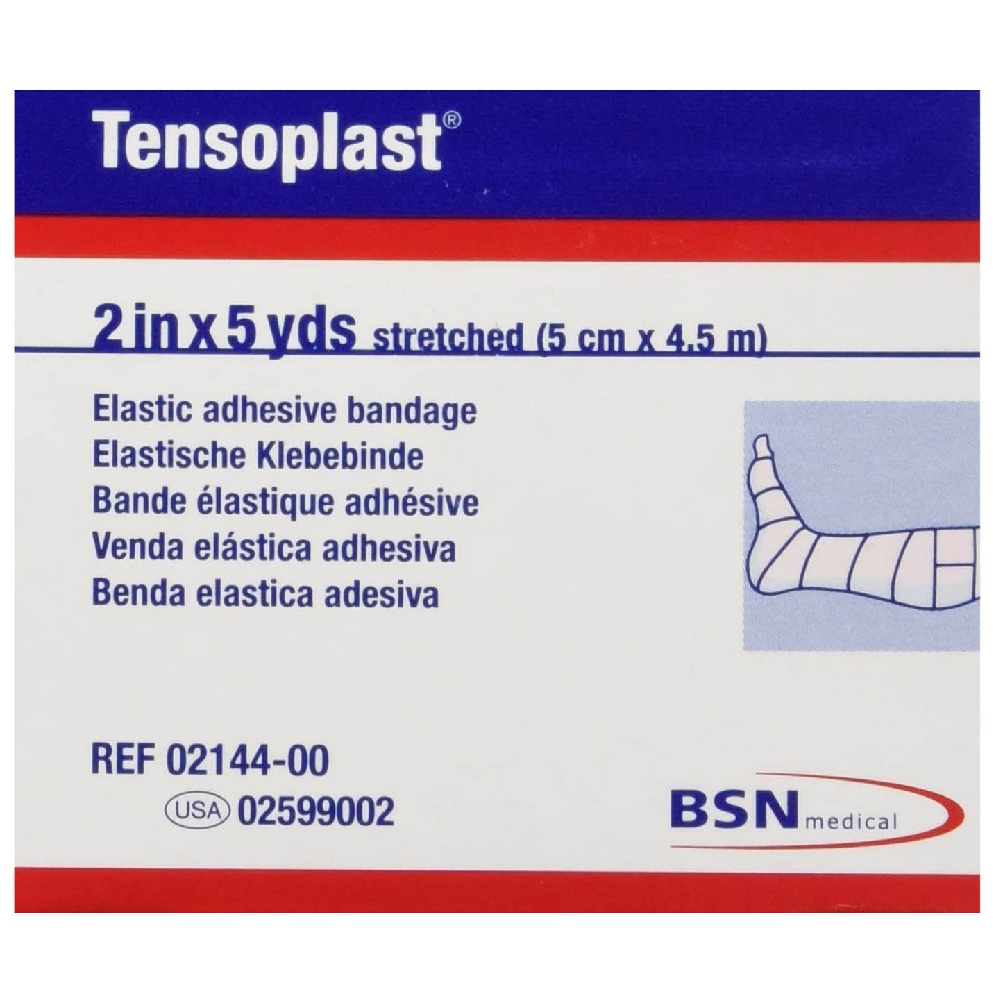 Elastic Adhesive Bandage Tensoplast 2 Inch X 5 Yard No Closure Tan NonSterile Medium Compression, Packaging Type- Each