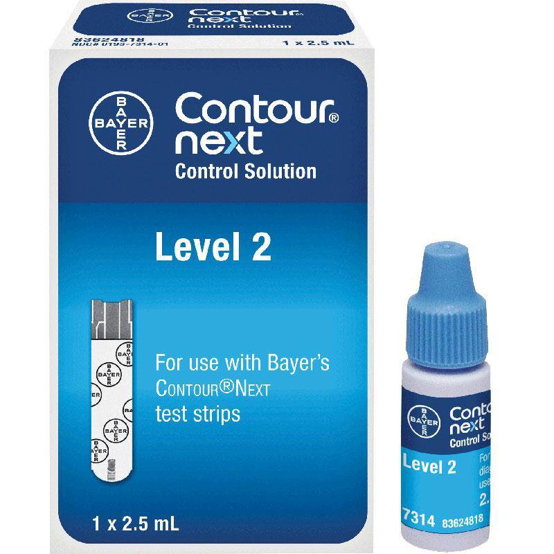 Blood Glucose Control Solution Contour Next 2.5 mL Level 2, Packaging Type- Each