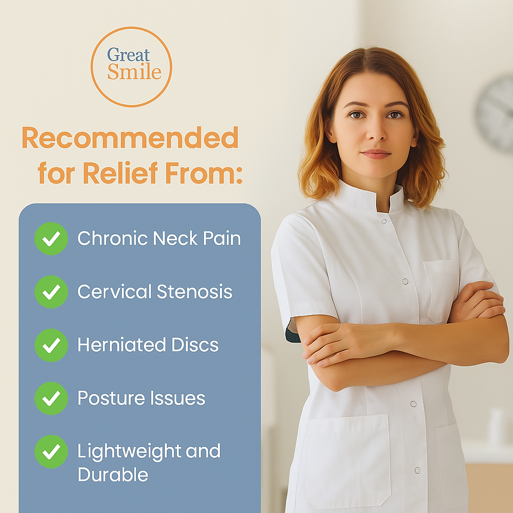 AlignoFlex Neck Support Brace – Adjustable Cervical Collar for Pain Relief & Posture