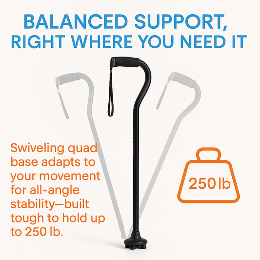 Great Health Folding Offset Swivel Cane