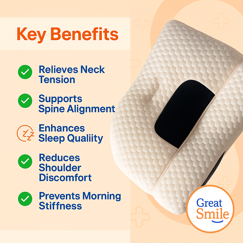 AlignRest™ Neck Pillow – Memory Foam Cervical Pillow for Better Sleep