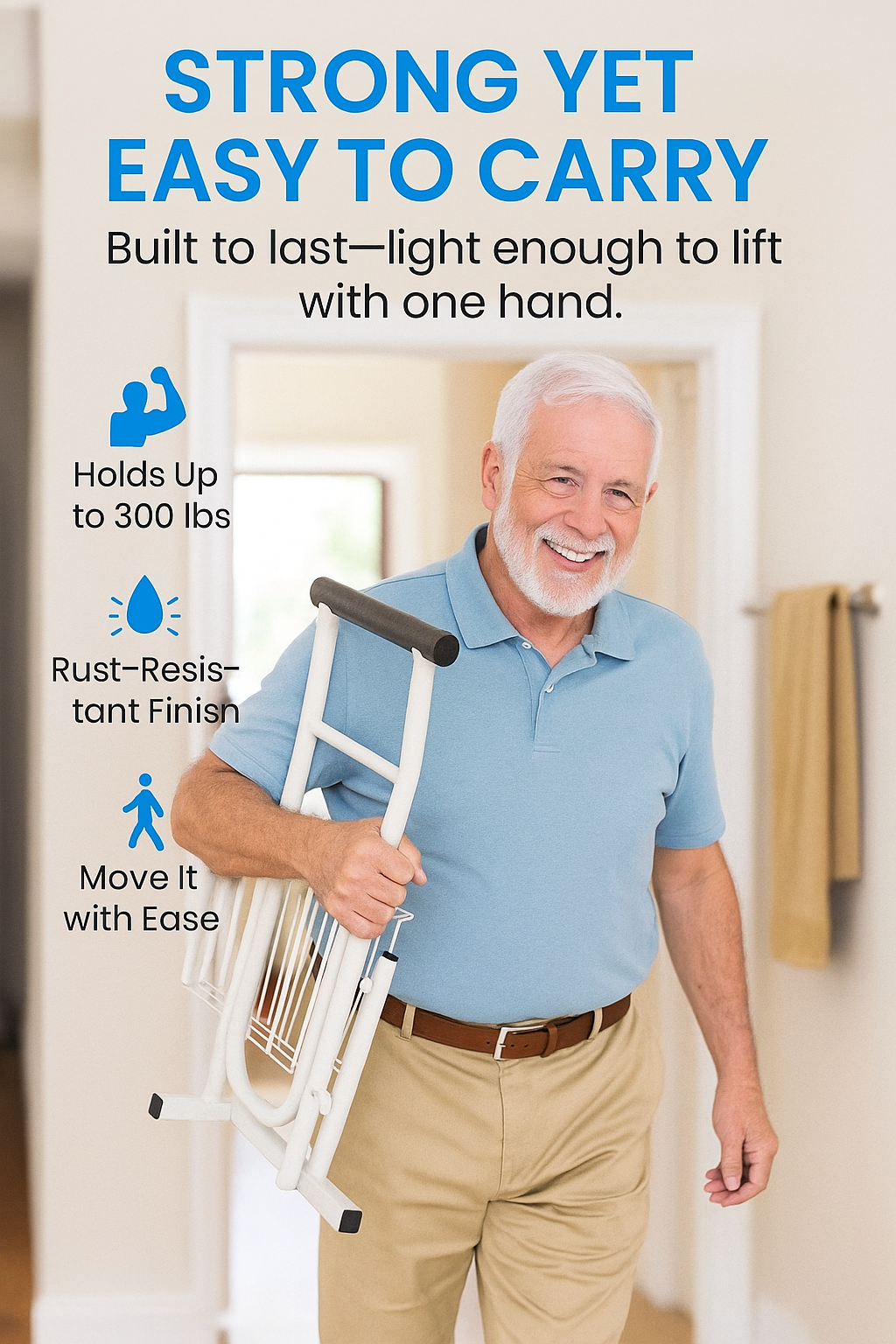 Great Health Stand Alone Toilet Rail - Lightweight & Portable