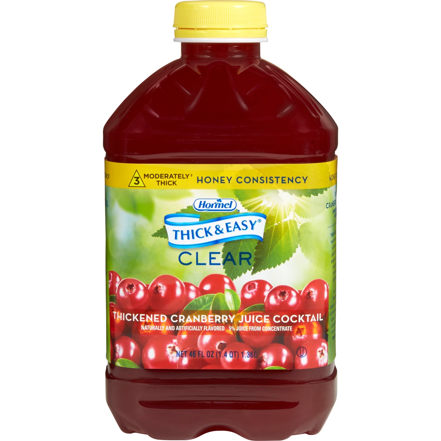 Thickened Beverage Thick & Easy 46 oz. Bottle Cranberry Juice Cocktail Flavor Liquid IDDSI Level 3 Moderately Thick/Liquidized, Packaging Type- Each