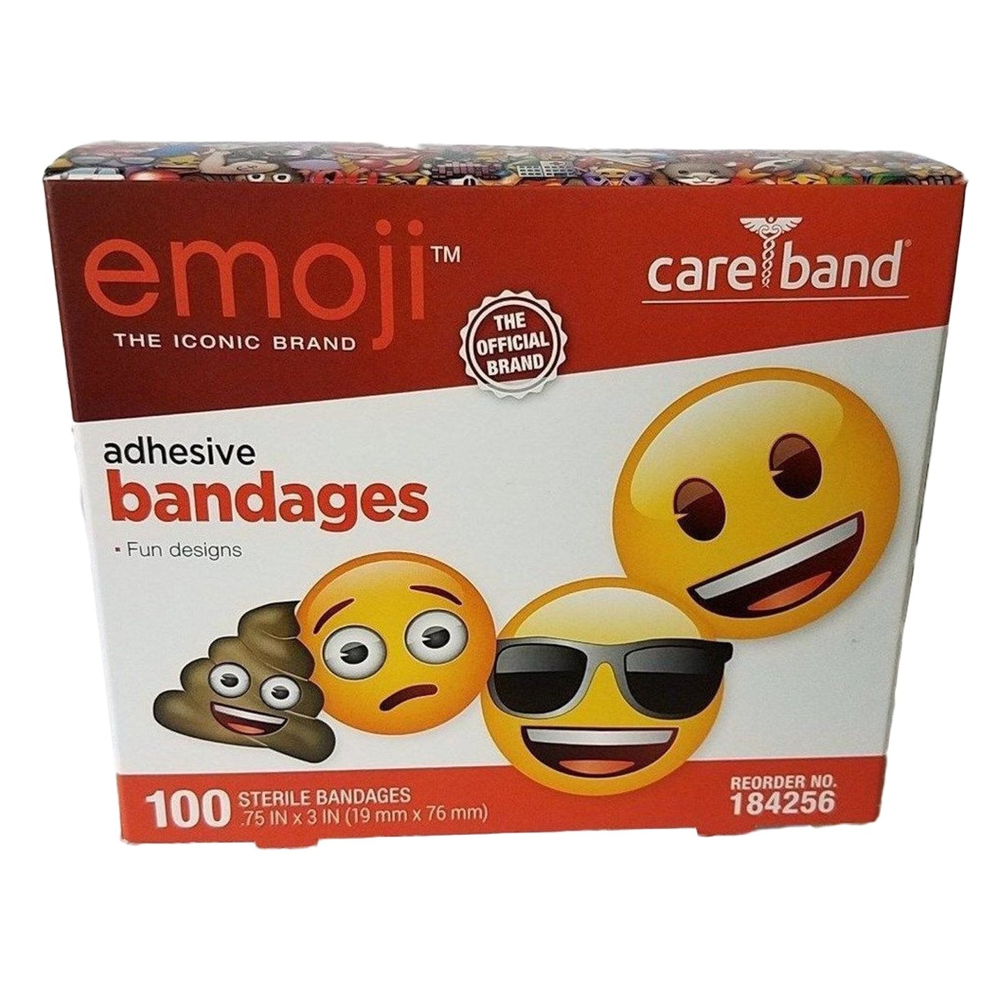 Adhesive Strip emoji 3/4 X 3 Inch Plastic Rectangle Kid Design (Emojis) Sterile, Packaging Type- Case