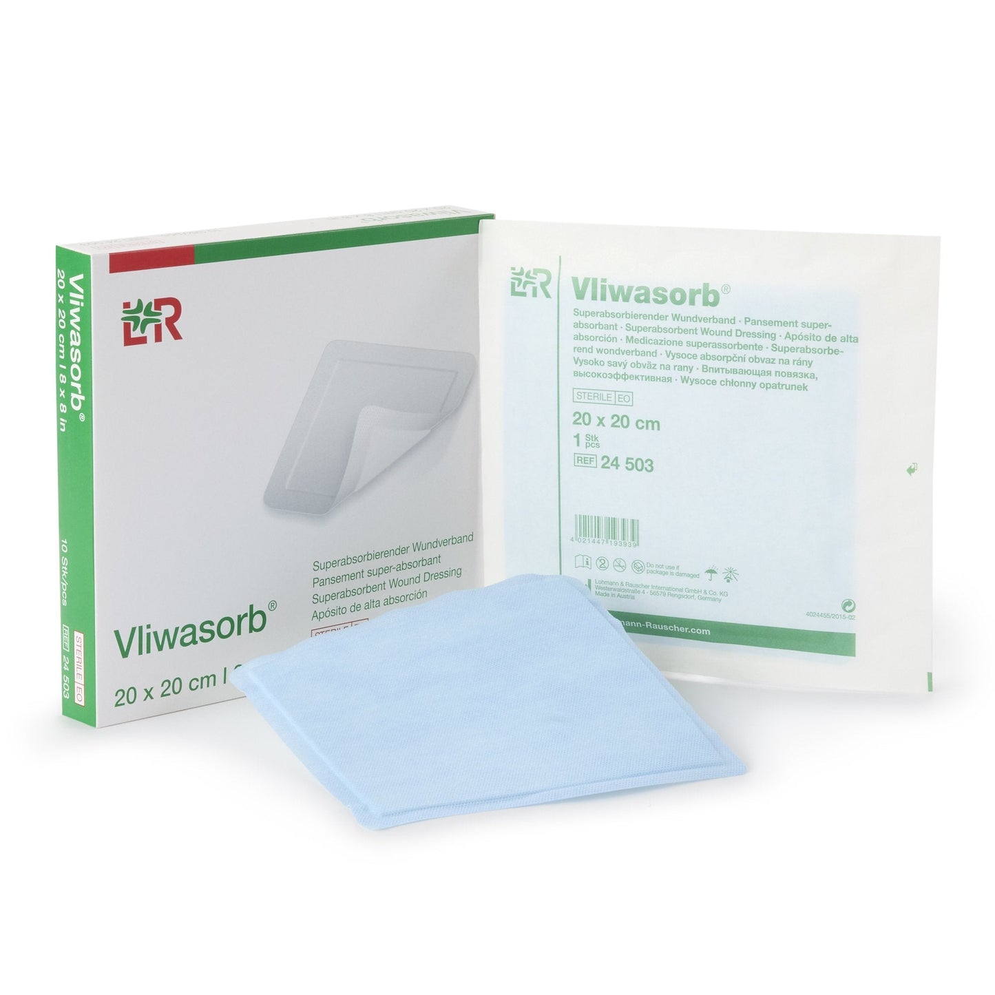 Super Absorbent Dressing Vliwasorb 8 X 8 Inch Square, Packaging Type- Each