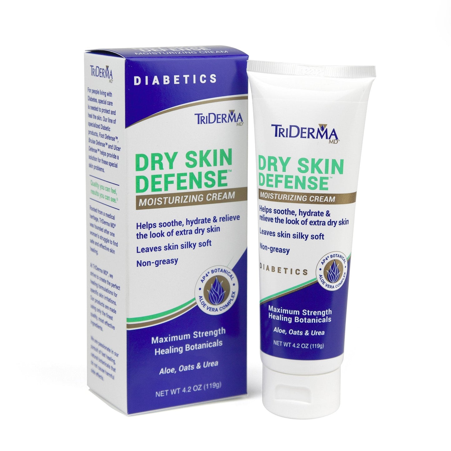 Hand and Body Moisturizer TriDerma® MD Diabetic Dry Skin Defense™ 4.2 oz. Tube Unscented Cream, Packaging Type- Each