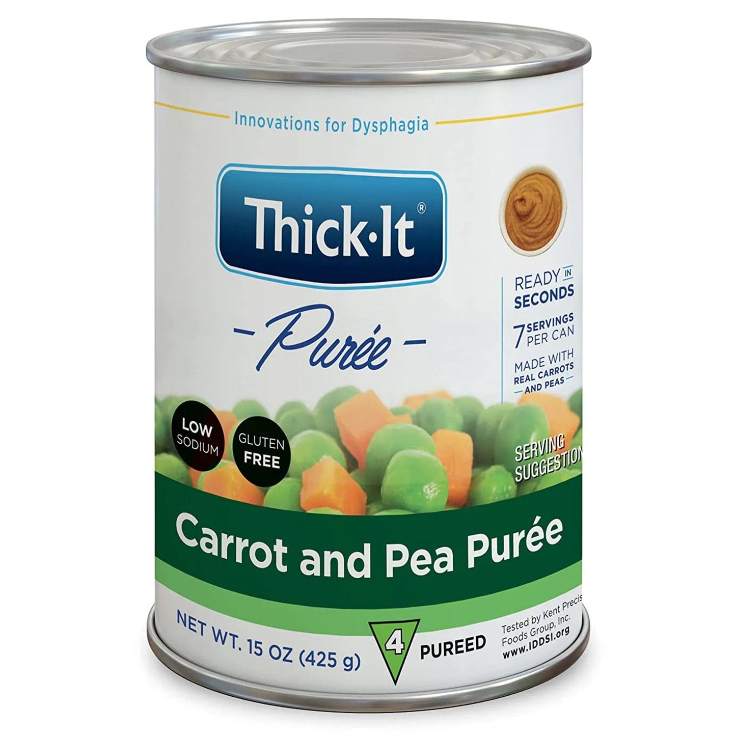 Thickened Food Thick-It 15 oz. Can Carrot and Pea Flavor Puree IDDSI Level 4 Extremely Thick/Pureed, Packaging Type- Each