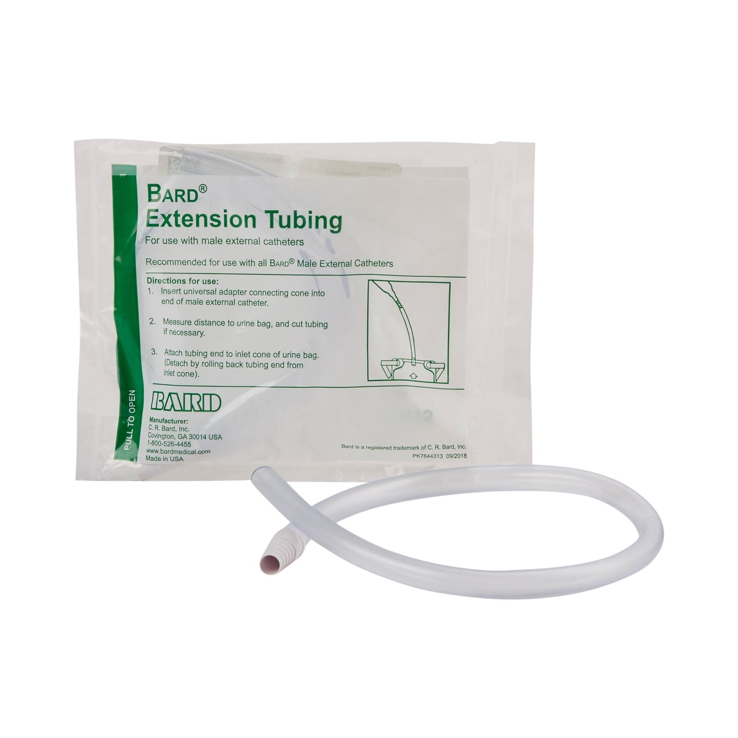 Tube, Leg Bag Extension Bard 18 Inch Tube and Adapter, Reusable, Nonsterile, Packaging Type- Each