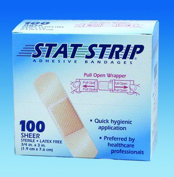 Adhesive Strip American White Cross Stat Strip 1 X 3 Inch Plastic Rectangle Sheer Sterile, Packaging Type- Each