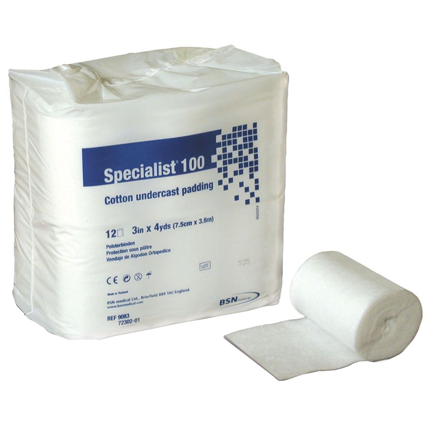 Cast Padding Undercast Specialist 100 3 Inch X 4 Yard Cotton NonSterile, Packaging Type- Each