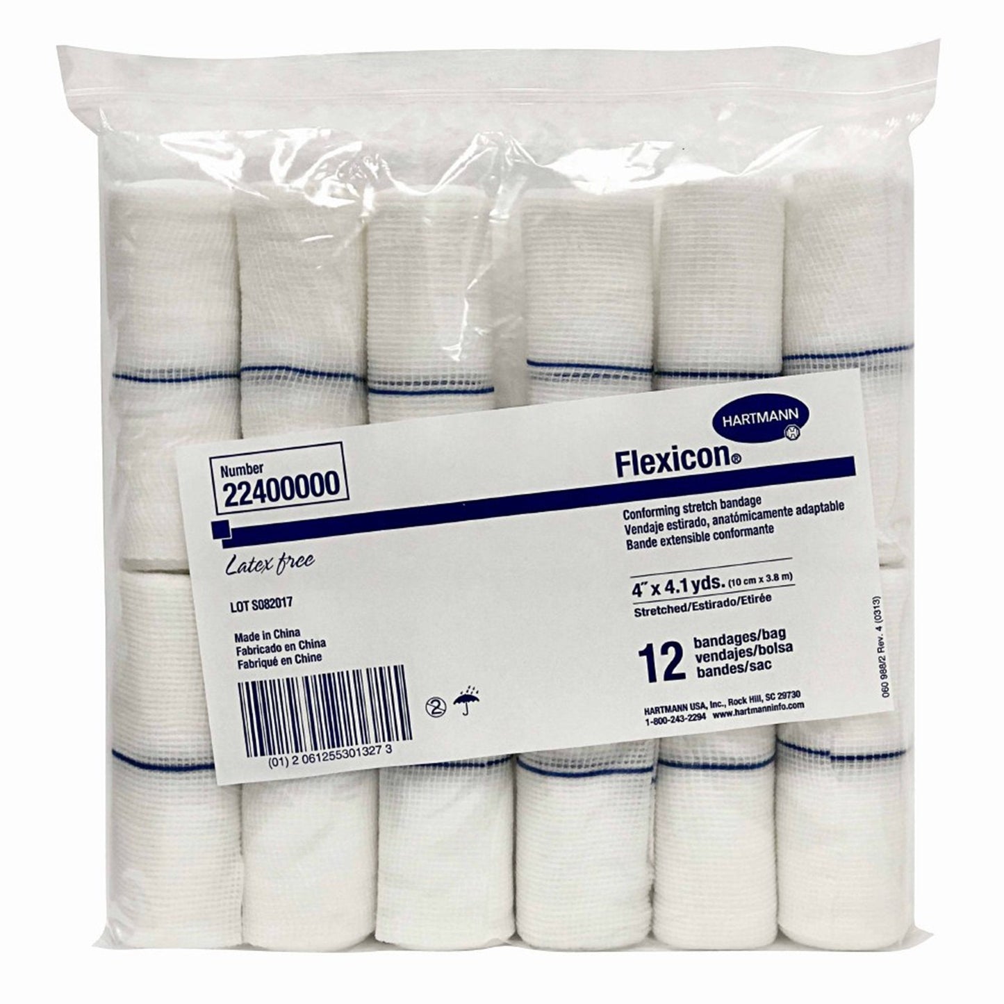 Conforming Bandage Flexicon 4 Inch X 4-1/10 Yard 1-Ply NonSterile 12 per Pack, Packaging Type- Each