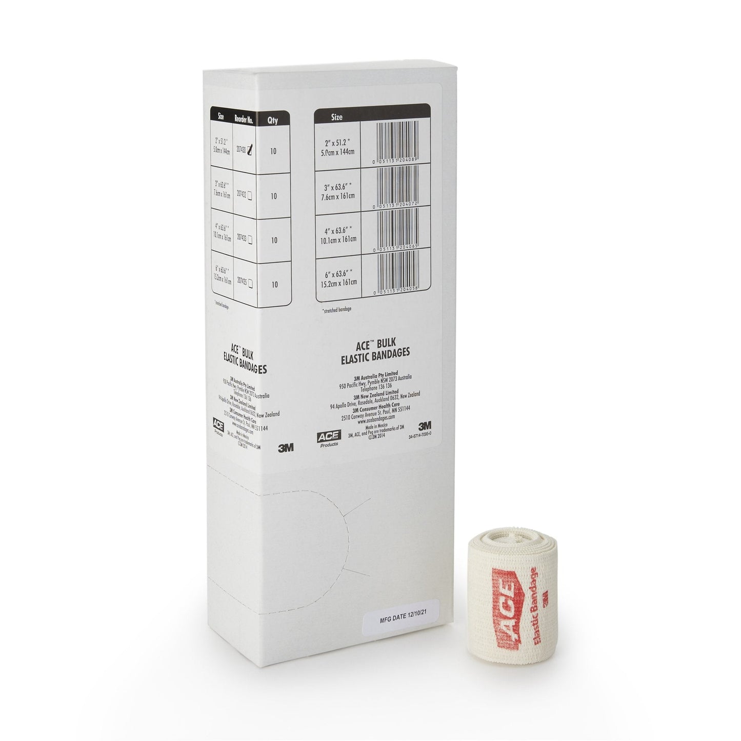 Elastic Bandage 3M™ ACE™ 2 Inch X 5 Yard Clip Detached Closure Tan NonSterile Standard Compression, Packaging Type- Each