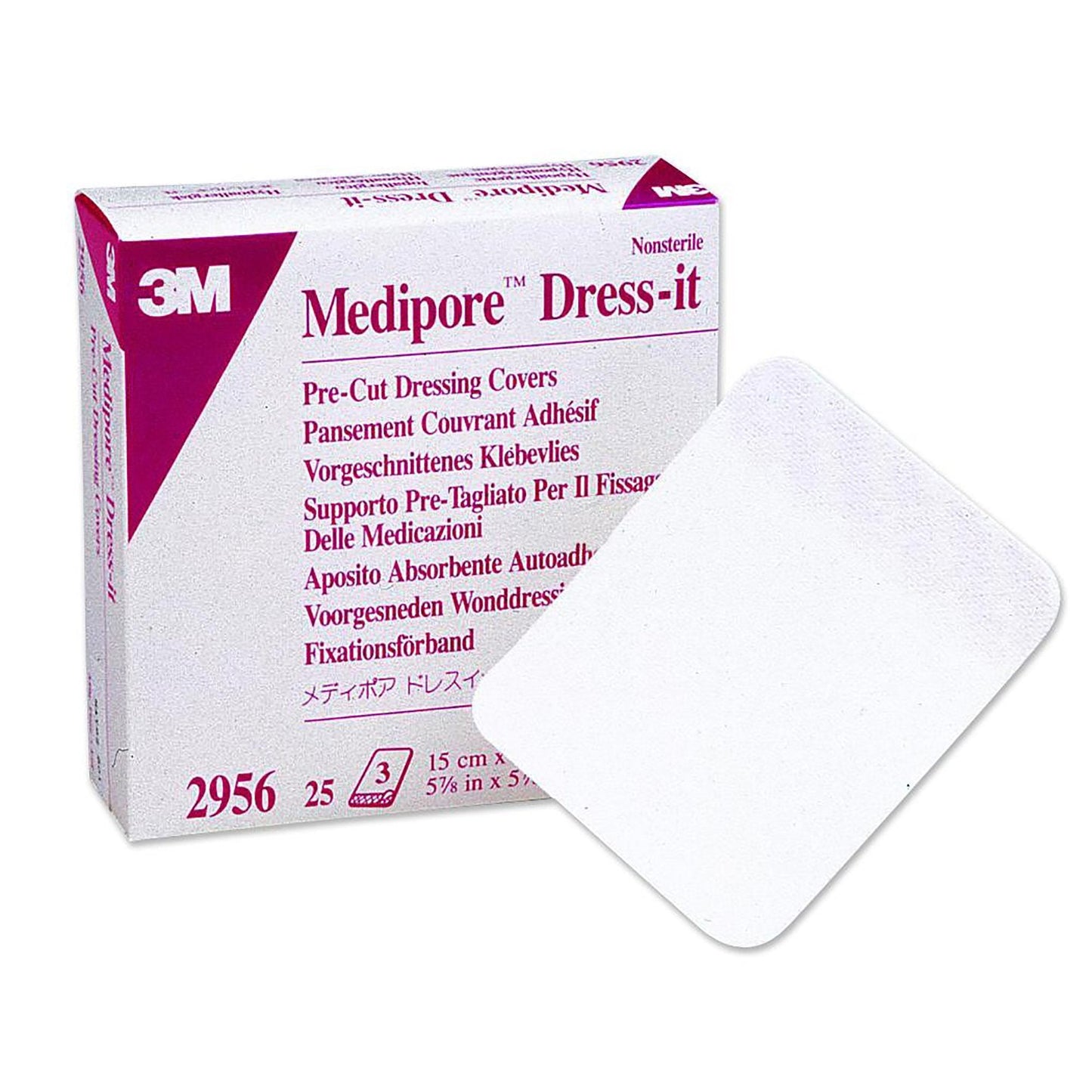 Dressing Retention Tape with Liner 3M™ Medipore™ Dress-It White 5-7/8 X 5-7/8 Inch Soft Cloth NonSterile, Packaging Type- Box
