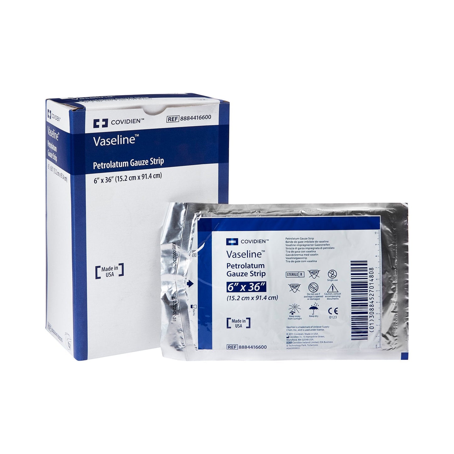 Petrolatum Impregnated Dressing Vaseline Rectangle 6 X 36 Inch Sterile, Packaging Type- Each
