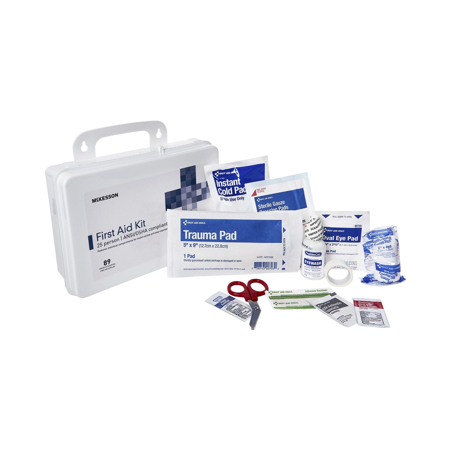 First Aid Kit McKesson 25 Person Plastic Case, Packaging Type- Each
