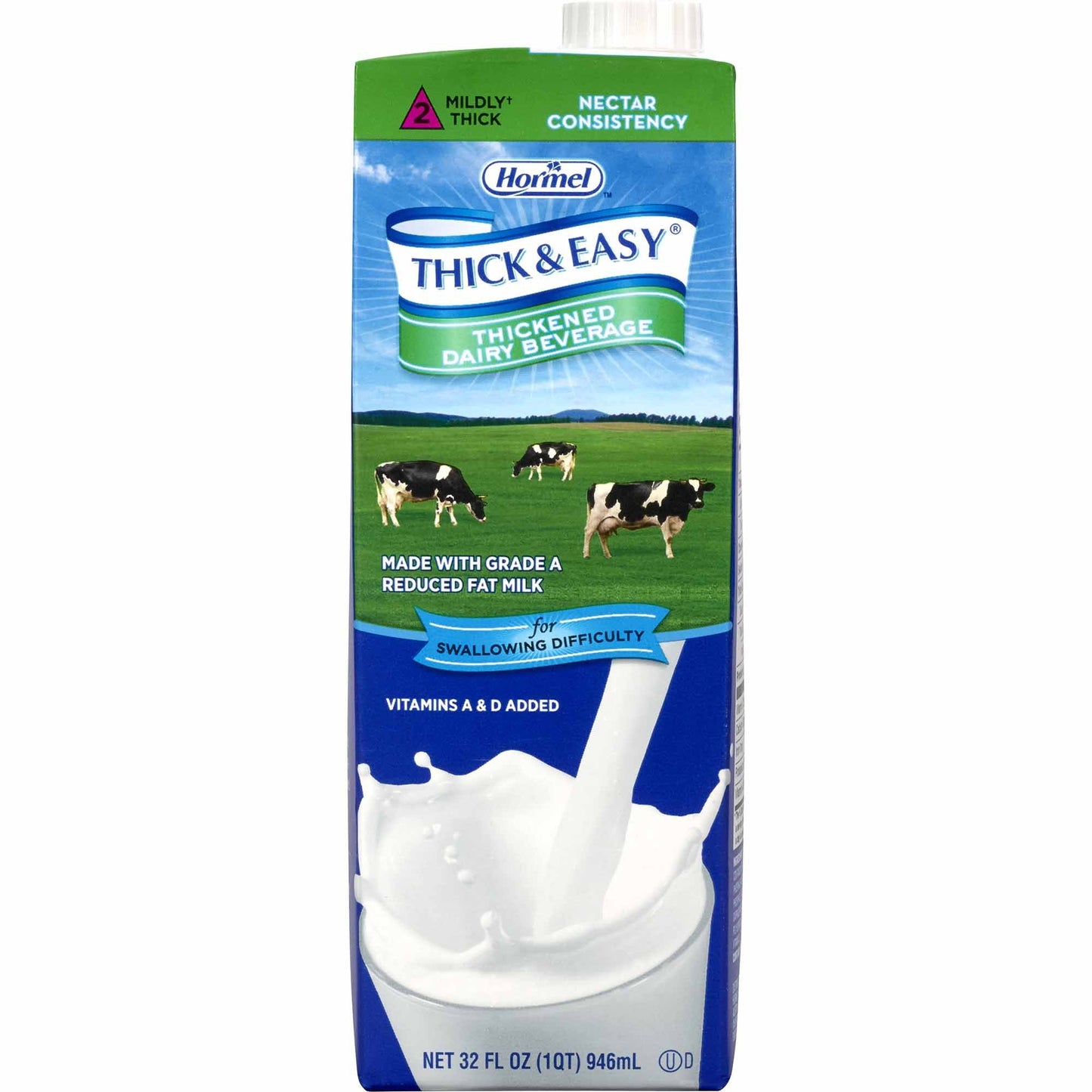 Thickened Beverage Thick & Easy Dairy 32 oz. Carton Milk Flavor Liquid IDDSI Level 2 Mildly Thick, Packaging Type- Each