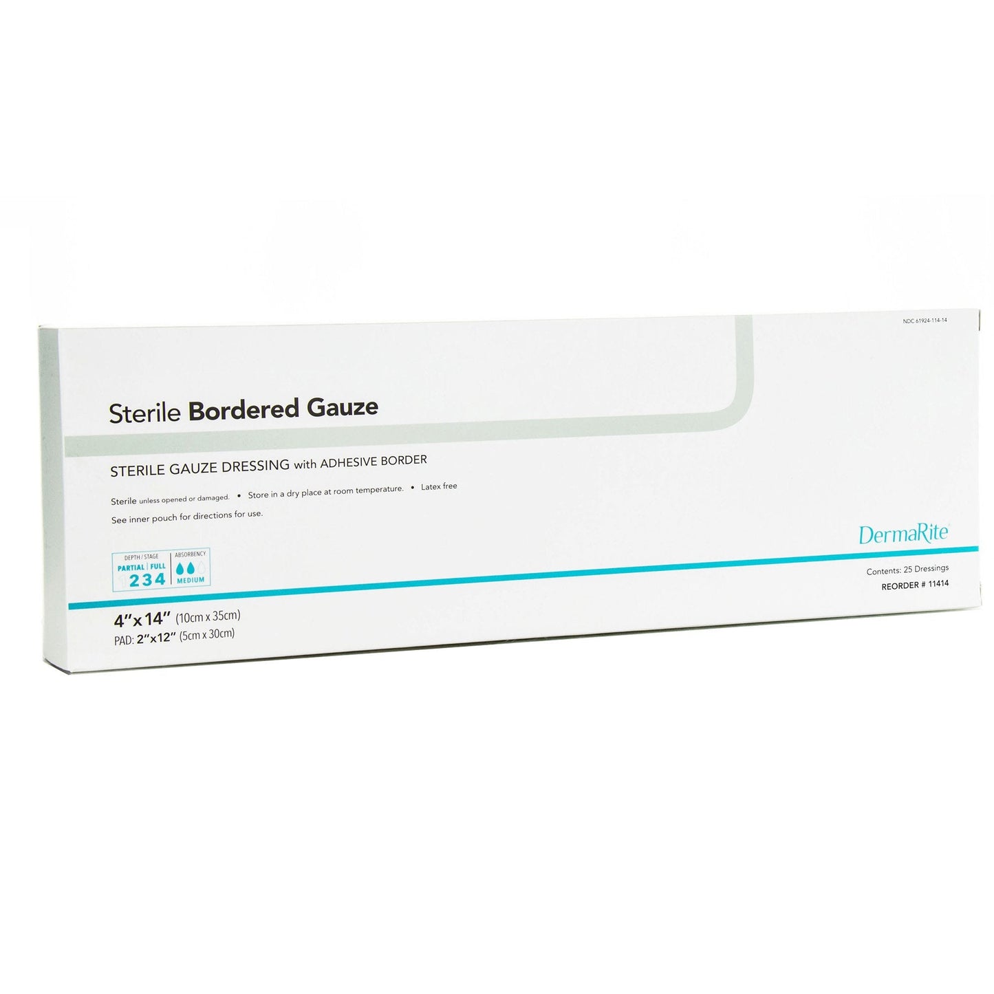 Island Dressing DermaRite Bordered Gauze 4 X 14 Inch Rectangle Sterile, Packaging Type- Each