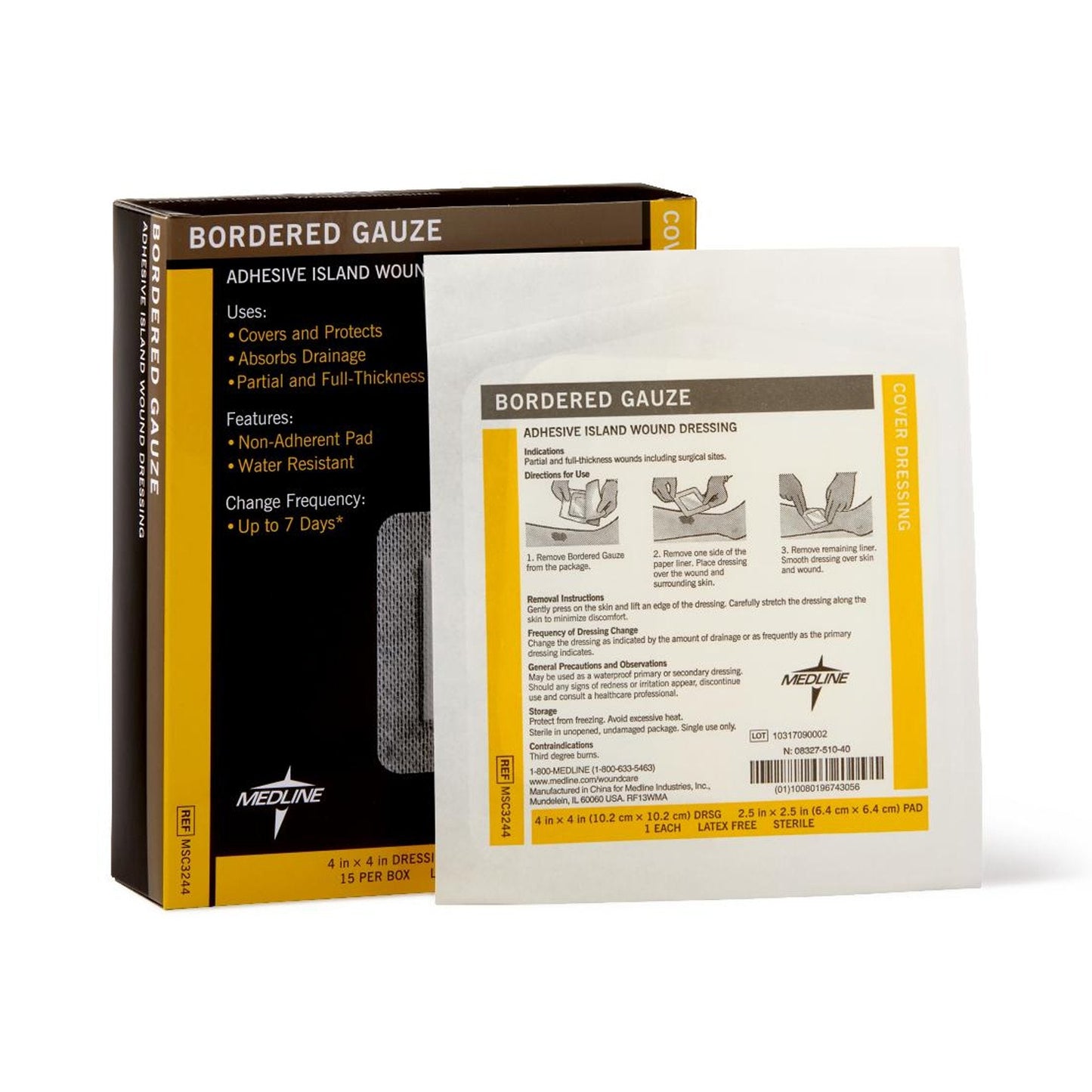 Island Dressing Medline 4 X 4 Inch Square Sterile Water Resistant Nonwoven Backing, Packaging Type- Box