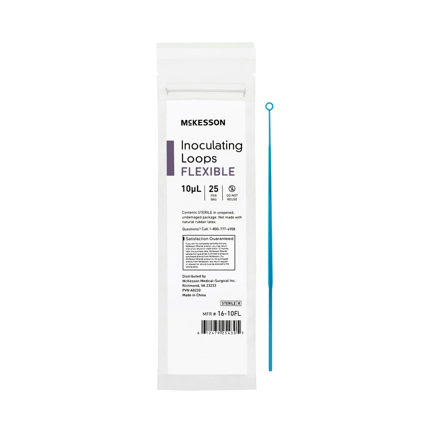 Inoculating Loop McKesson 10 ?L High Impact Polystyrene Integrated Handle Sterile, Packaging Type- Case