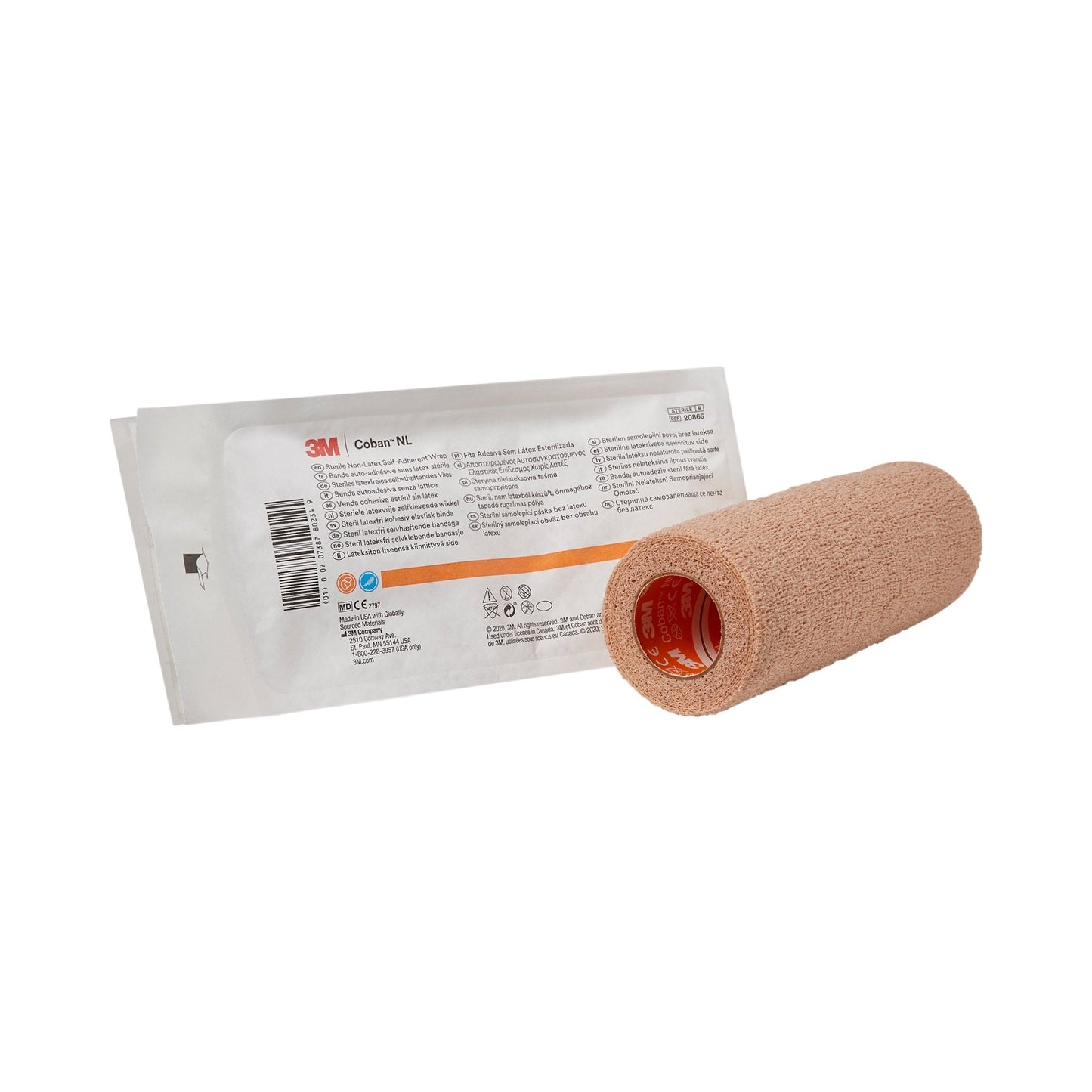 Cohesive Bandage 3M™ Coban™ LF 6 Inch X 5 Yard Self-Adherent Closure Tan Sterile Standard Compression, Packaging Type- Each