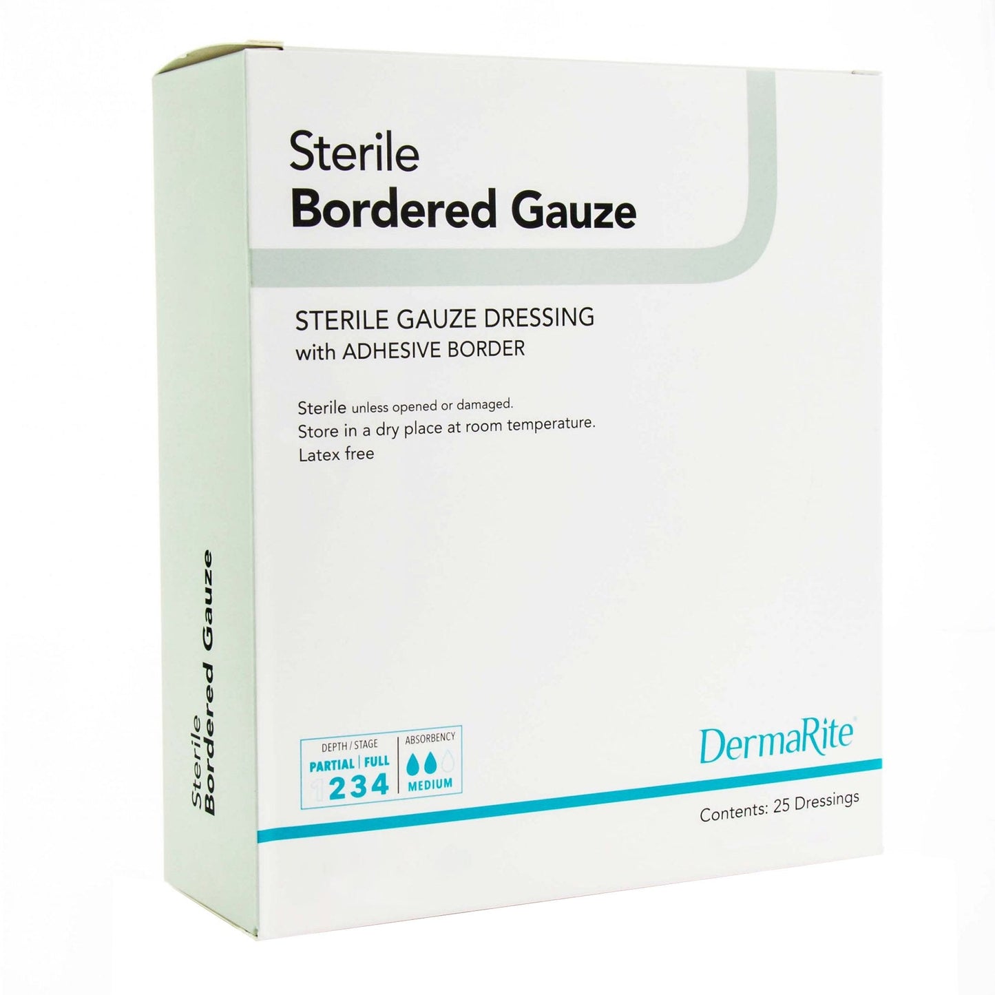 Island Dressing DermaRite Bordered Gauze 4 X 5 Inch Rectangle Sterile, Packaging Type- Box