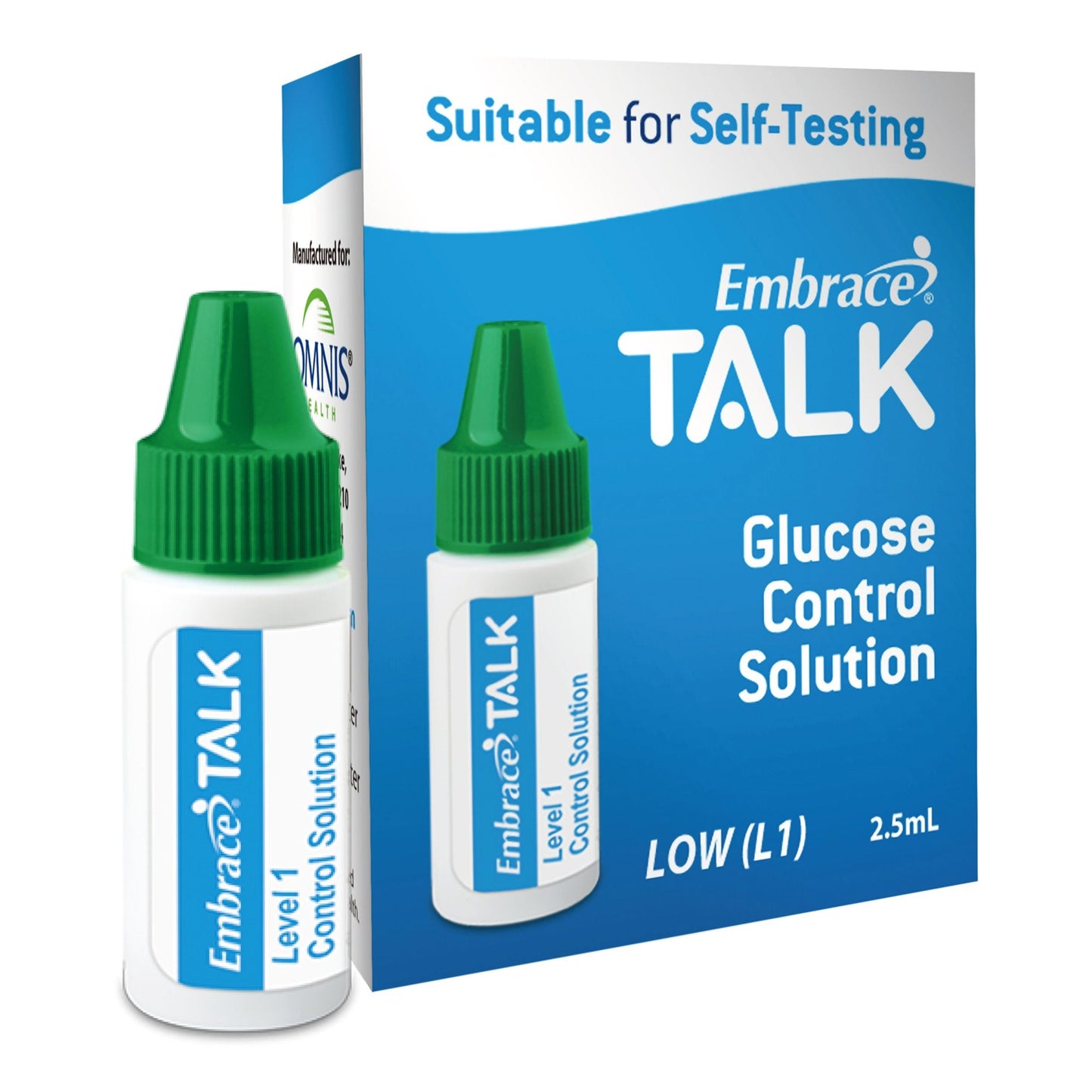 Blood Glucose Control Solution Embrace Talk 2.5 mL Level 1, Packaging Type- Each