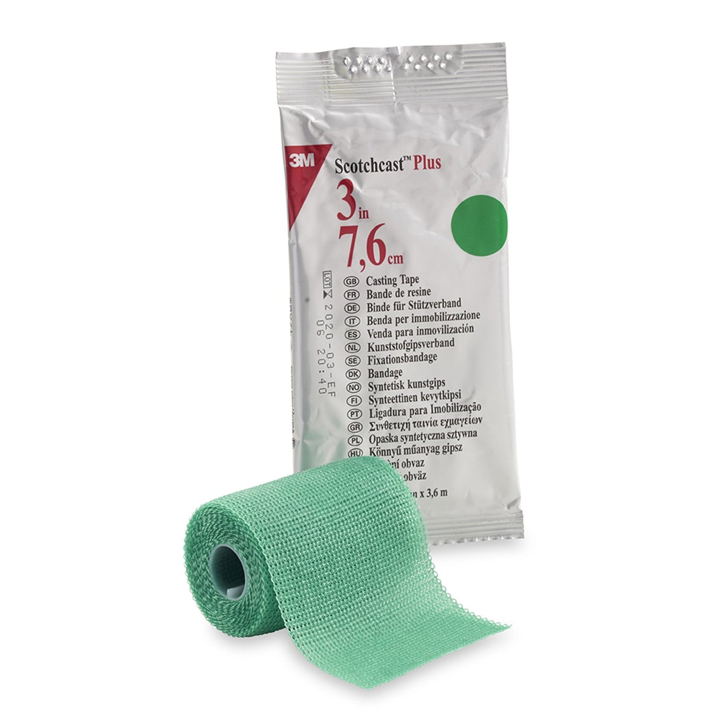 Cast Tape 3M™ Scotchcast™ Plus 3 Inch X 12 Foot Fiberglass / Resin Green, Packaging Type- Each