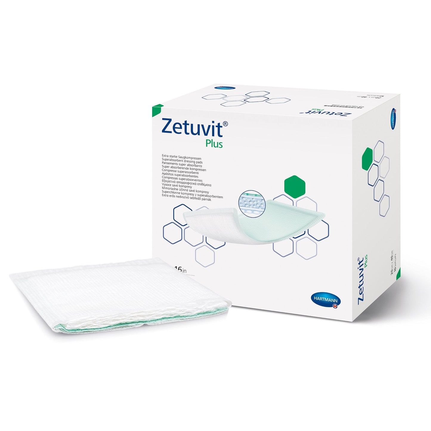 Super Absorbent Dressing Zetuvit Plus 8 X 16 Inch Rectangle, Packaging Type- Each