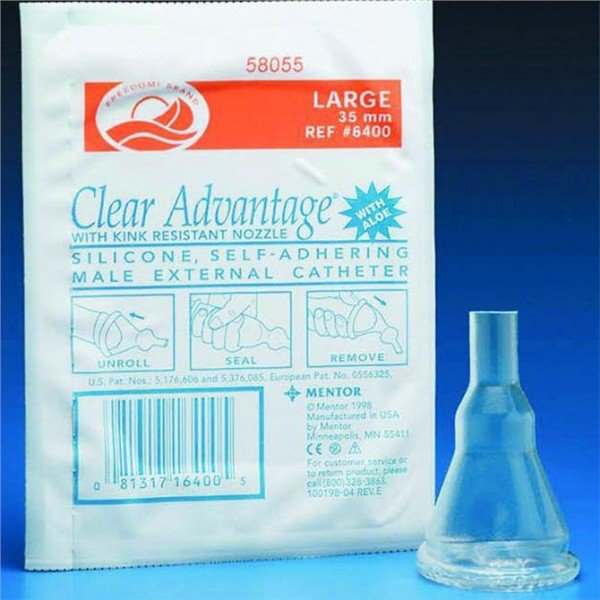 Male External Catheter Clear Advantage Self-Adhesive Strip Silicone X-Large, Packaging Type- Each