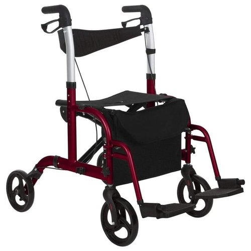 Wheelchair Rollator - Red - rollator-walker-with-seat