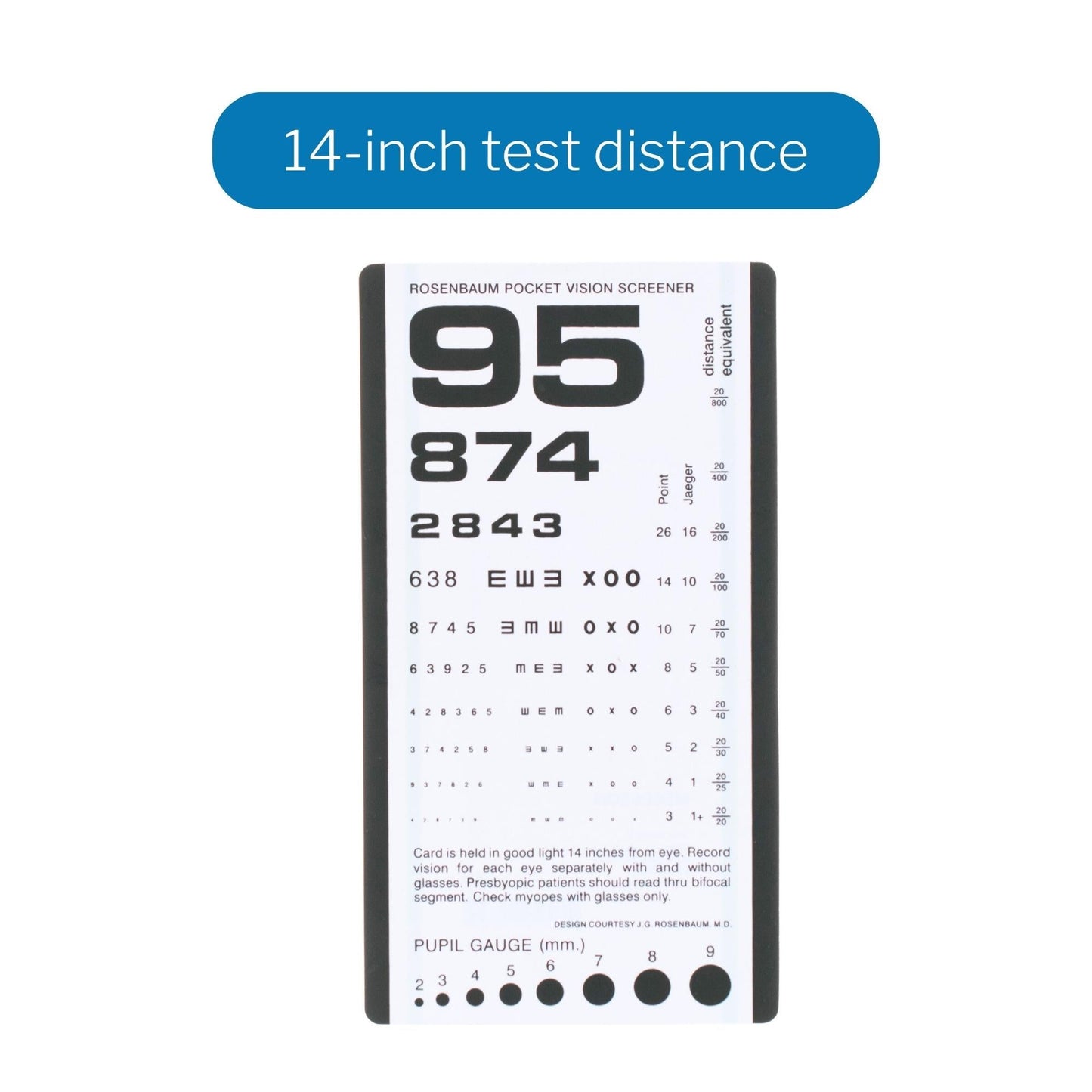Eye Chart McKesson 14 Inch Distance Acuity Test, Packaging Type- Each
