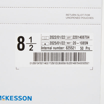 Surgical Glove McKesson Perry Size 8.5 Sterile Latex Standard Cuff Length Smooth Cream Not Chemo Approved, Packaging Type- Box
