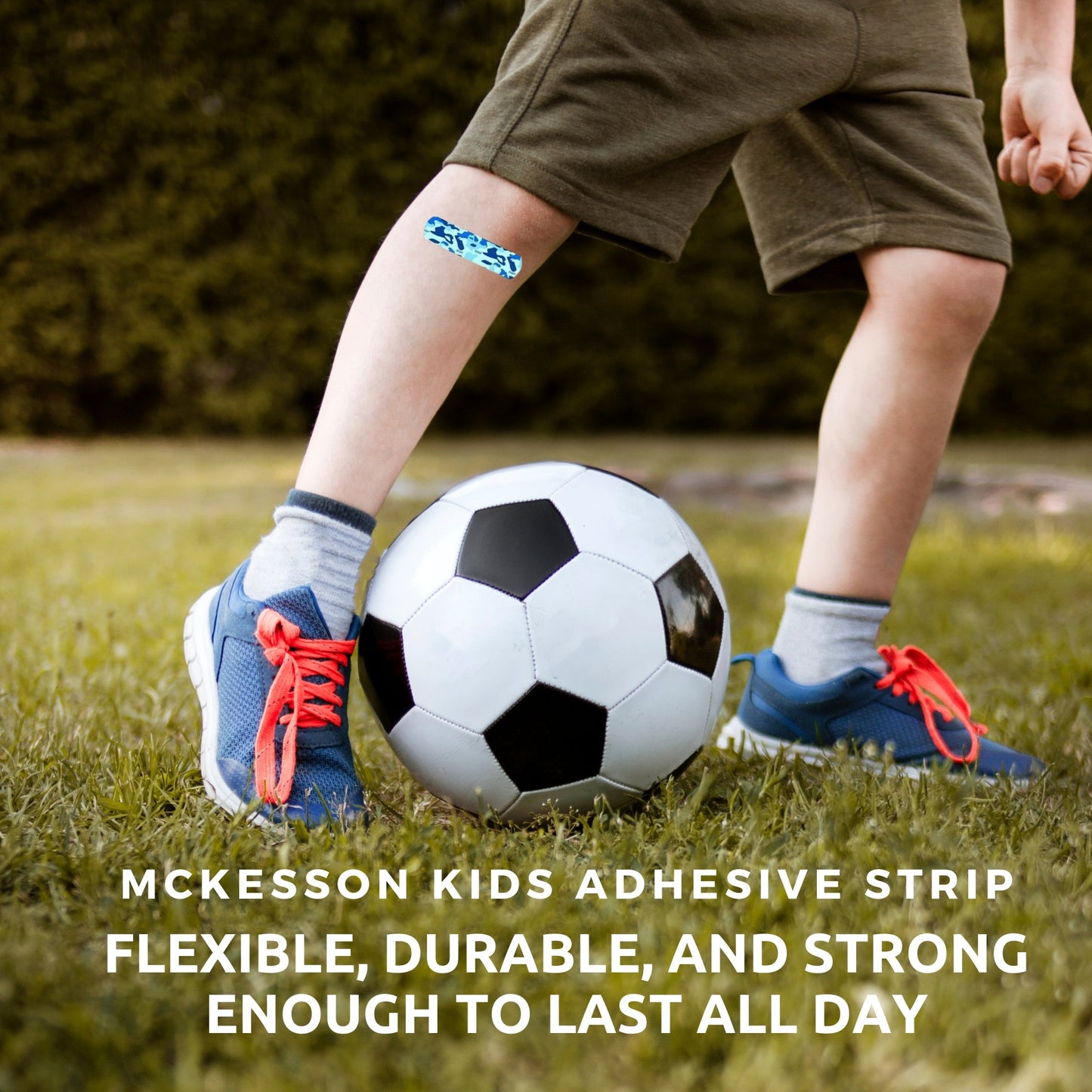 Adhesive Strip McKesson Kids 3/4 X 3 Inch Plastic Rectangle Kid Design (Blue / Pink Camo) Sterile, Packaging Type- Box
